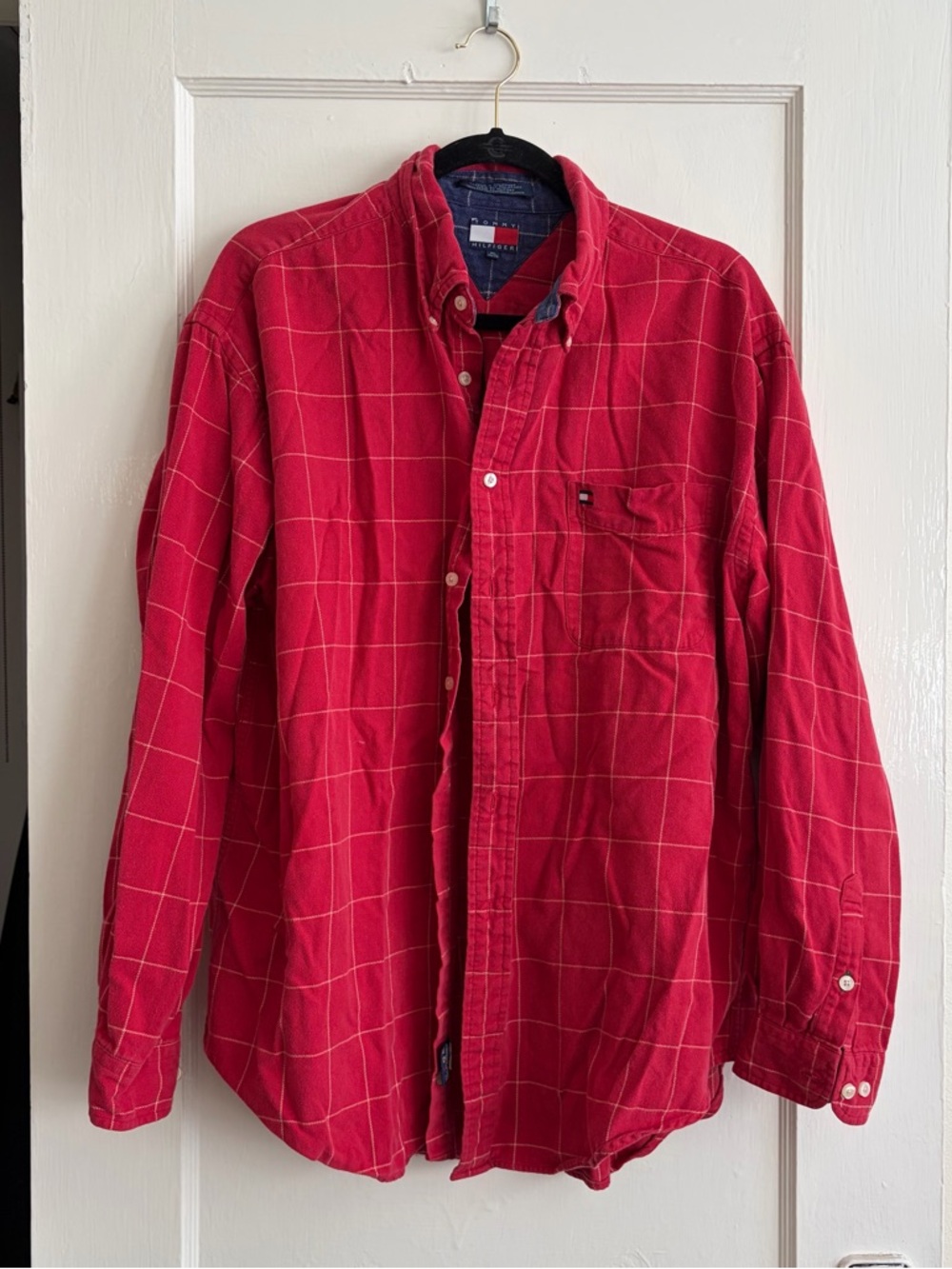 Tommy Hilfiger Red Windowpane Button-Down Shirt